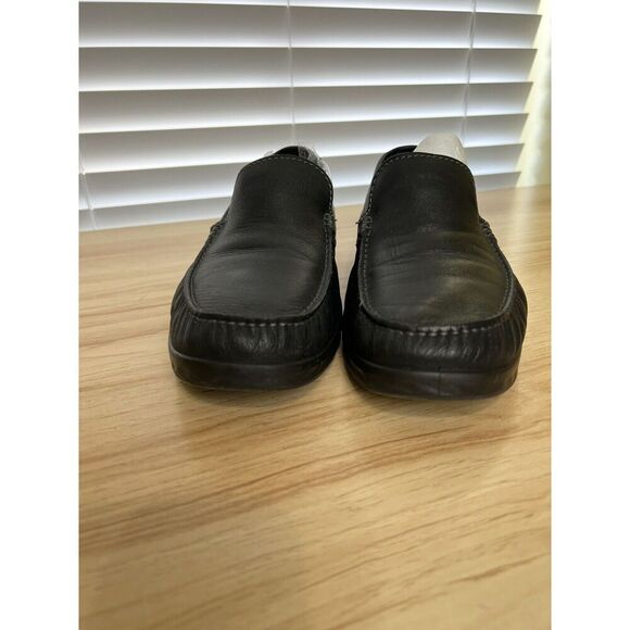 ECCO Lite Moc Classic Shoes Men's Size EU 42/8-8.5 Loafers Black Leather - Picture 4 of 7